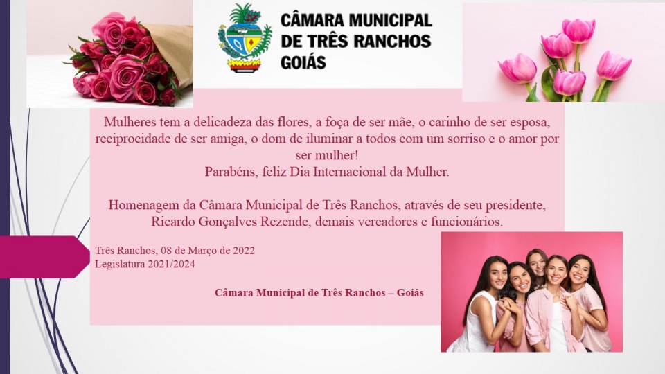 Feliz dia das mulheres a todas as mulheres triranchenses