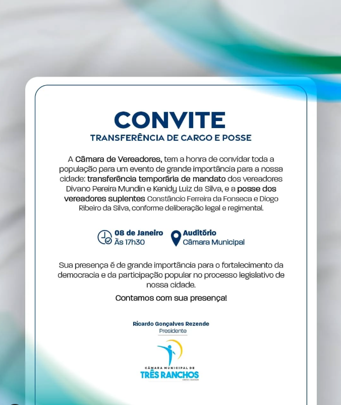 Convite: Transferência de Cargo e Posse!